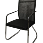 Cadeira Interlocutor E Escritório Tela Mesh Alta Metal Cromo