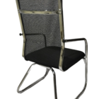 Cadeira Interlocutor E Escritório Tela Mesh Alta Metal Cromo