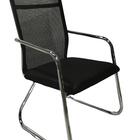 Cadeira Interlocutor E Escritório Tela Mesh Alta Metal Cromo