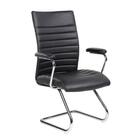 Cadeira Interlocutor Pelegrin Em Couro Pu Preta Pel-9023v