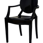 Cadeira Invisible Policarbonato Preta Com Braço