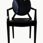 Cadeira Invisible Policarbonato Preta Com Braço