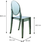 Cadeira Invisible Policarbonato Preta Sem Braço