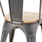 Cadeira Iron Tolix Com Assento De Madeira Clara - Metal Natur