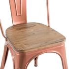 Cadeira Iron Tolix Com Assento De Madeira - Cobre Rose