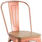 Cadeira Iron Tolix Com Assento De Madeira - Cobre Rose