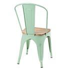 Cadeira Iron Tolix Com Assento De Madeira Rústica Clara - Vin