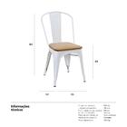 Cadeira Iron Tolix Com Assento De Madeira Rústica Clara - Vin