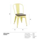 Cadeira Iron Tolix Com Assento De Madeira Rústica Escura - Am