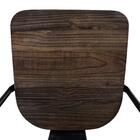 Cadeira Iron Tolix Com Assento De Madeira Rústica Escura - Pr