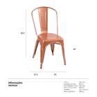 Cadeira Iron Tolix - Industrial - Aço - Vintage - Cobre Rose