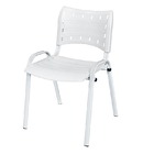 Cadeira Iso Base Branco Escola, Escritório Branco Kit 10 Un