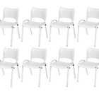 Cadeira Iso Base Branco Escola, Escritório Branco Kit 12 Un