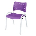Cadeira Iso Base Branco Escola, Escritório Violeta Kit 8 Un
