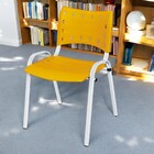Cadeira Iso Base Branco Igreja, Escola, Escritório - Amarelo