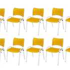 Cadeira Iso Base Branco Igreja, Escola, Escritório - Amarelo