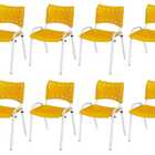 Cadeira Iso Base Branco Igreja, Escola, Escritório - Amarelo