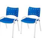 Cadeira Iso Base Branco Igreja, Escola, Escritório - Azul Kit