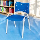 Cadeira Iso Base Branco Igreja, Escola, Escritório - Azul Kit