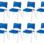 Cadeira Iso Base Branco Igreja, Escola, Escritório - Azul Kit