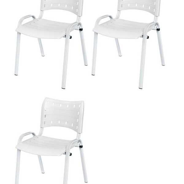 Cadeira Iso Base Branco Igreja, Escola, Escritório - Branco K