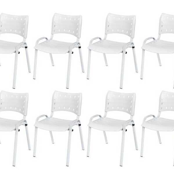 Cadeira Iso Base Branco Igreja, Escola, Escritório - Branco K