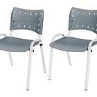 Cadeira Iso Base Branco Igreja, Escola, Escritório - Cinza Ki