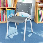 Cadeira Iso Base Branco Igreja, Escola, Escritório - Cinza Ki