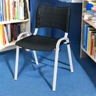 Cadeira Iso Base Branco Igreja, Escola, Escritório - Preto Ki