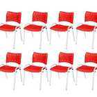Cadeira Iso Base Branco Igreja, Escola, Escritório - Vermelho