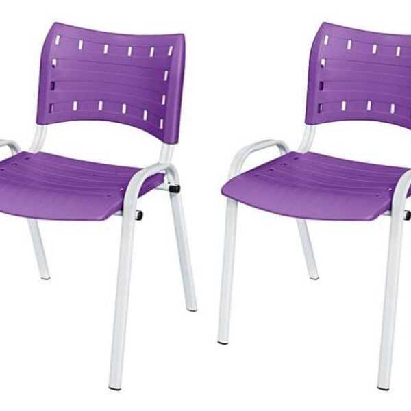 Cadeira Iso Base Branco Igreja, Escola, Escritório - Violeta
