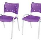 Cadeira Iso Base Branco Igreja, Escola, Escritório - Violeta