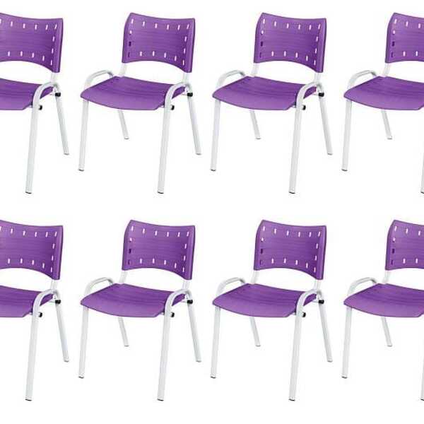 Cadeira Iso Base Branco Igreja, Escola, Escritório - Violeta
