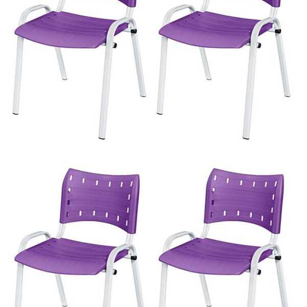 Cadeira Iso Base Branco Igreja, Escola, Escritório - Violeta