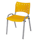Cadeira Iso Base Cinza Escola, Escritório Amarelo Kit 10 Un