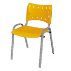 Cadeira Iso Base Cinza Escola, Escritório Amarelo - Kit 3 Un