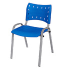 Cadeira Iso Base Cinza Escola, Escritório Azul Kit 10 Un