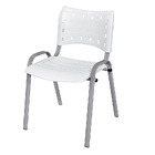 Cadeira Iso Base Cinza Escola, Escritório Branco Kit 6 Un