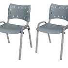 Cadeira Iso Base Cinza Escola, Escritório Cinza - Kit 2 Un