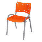 Cadeira Iso Base Cinza Escola, Escritório Laranja - Kit 2 Un