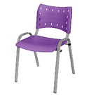 Cadeira Iso Base Cinza Escola, Escritório Violeta Kit 6 Un