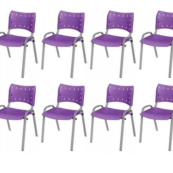 Cadeira Iso Base Cinza, Igreja, Escola, Escritório -violeta K