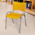 Cadeira Iso Base Cinza, Igreja, Escola, Escritório - Amarelo