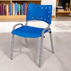 Cadeira Iso Base Cinza Igreja, Escola, Escritório - Azul Kit