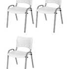 Cadeira Iso Base Cinza, Igreja, Escola, Escritório - Branco K