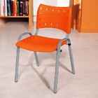Cadeira Iso Base Cinza, Igreja, Escola, Escritório - Laranja