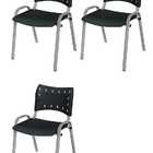 Cadeira Iso Base Cinza, Igreja, Escola, Escritório - Preto Ki