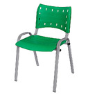 Cadeira Iso Base Cinza, Igreja, Escola, Escritório - Verde 1