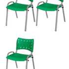 Cadeira Iso Base Cinza, Igreja, Escola, Escritório - Verde Ki