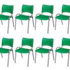 Cadeira Iso Base Cinza, Igreja, Escola, Escritório - Verde Ki
